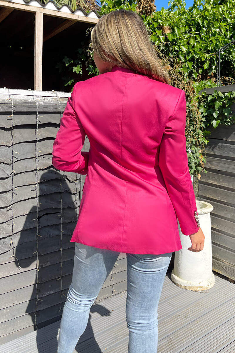 Pink Military Style Blazer - Swimclubus