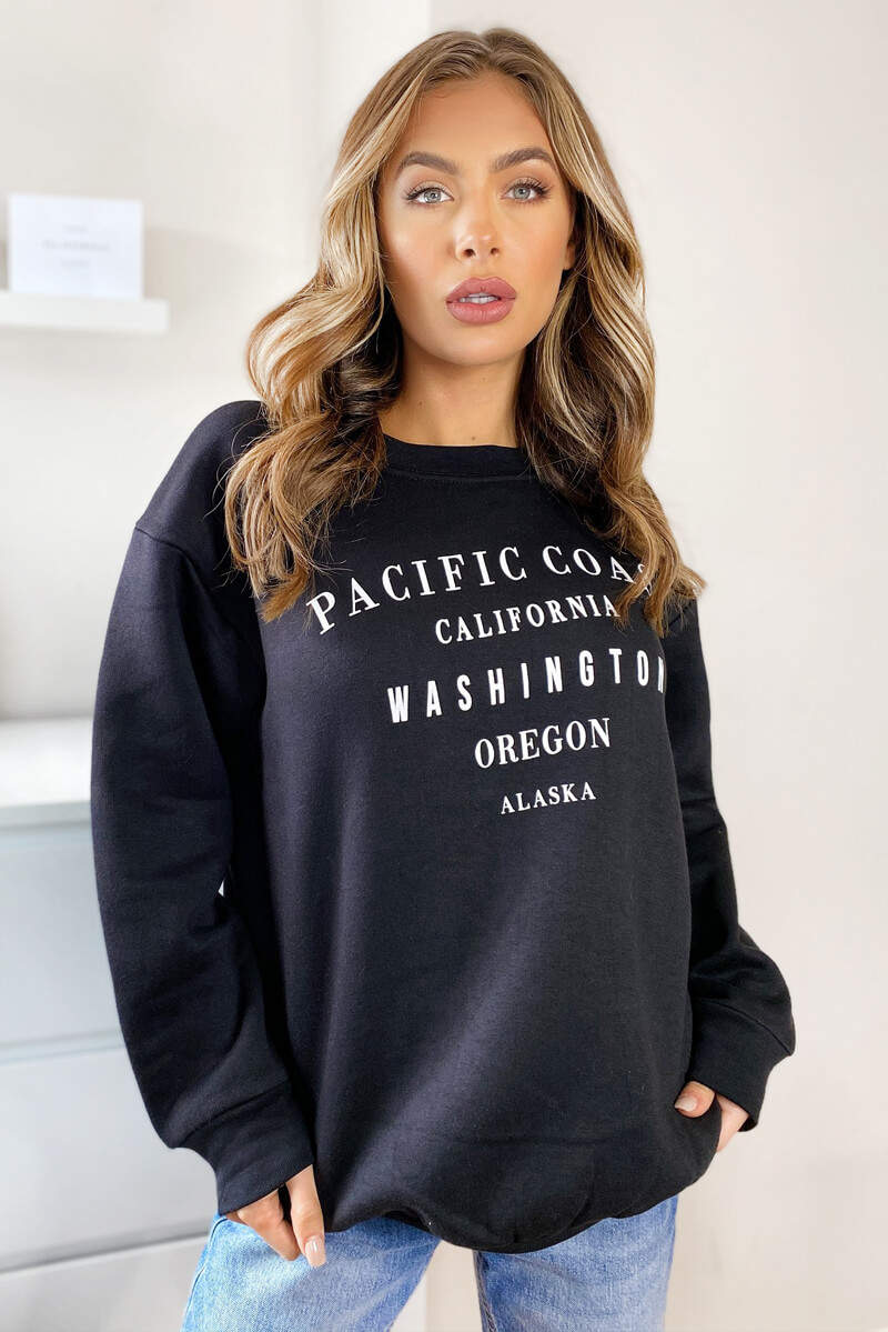 Black Pacific Coast Sweatshirt - Swimclubus