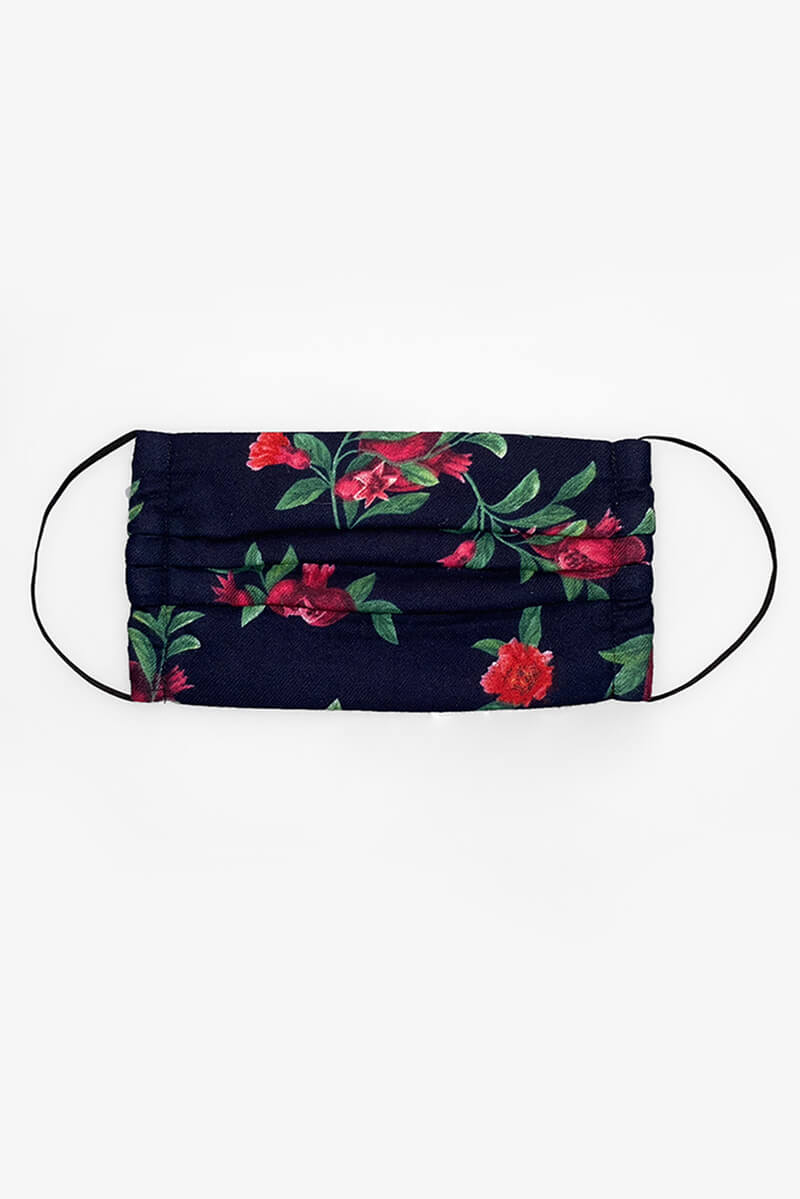 Navy Floral Face Covering - Swimclubus