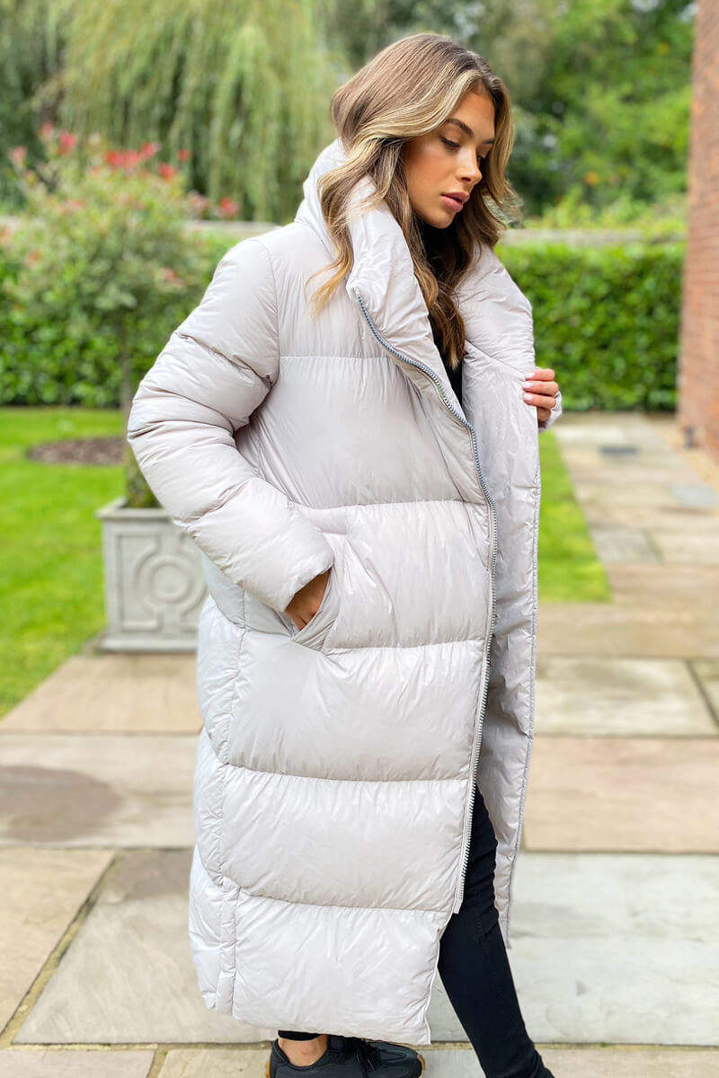 Silver Wrap Puffer Coat - Swimclubus