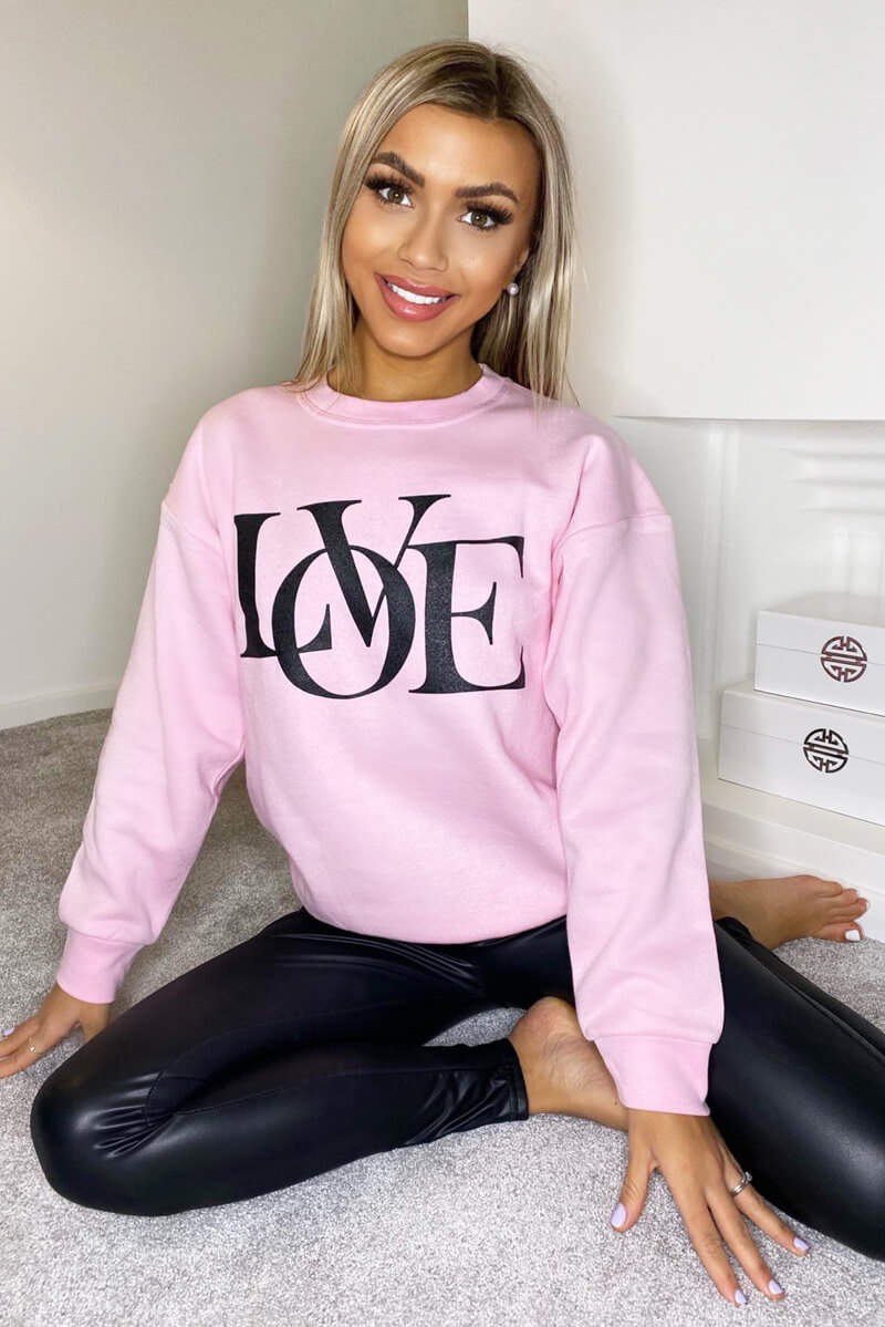Pink LOVE Sweatshirt - Swimclubus
