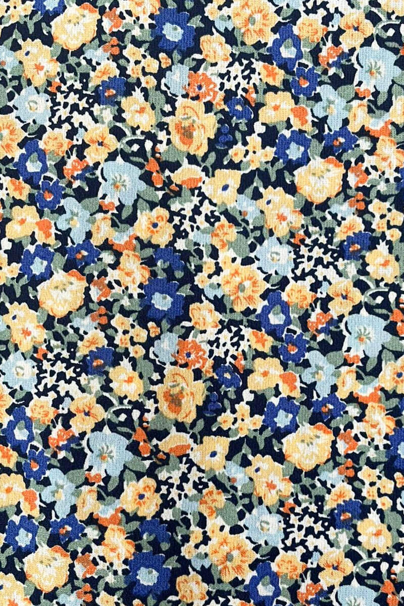 Multi Floral Square Neck Split Dress - Swimclubus