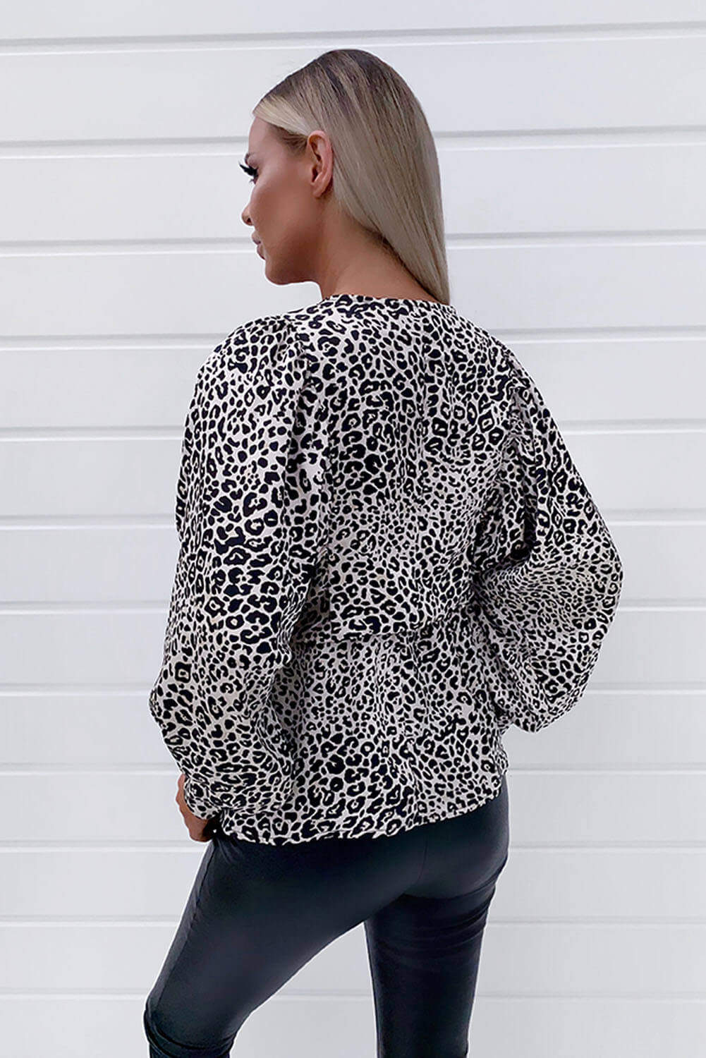 Multi Animal Printed Balloon Sleeve Blouse - Swimclubus