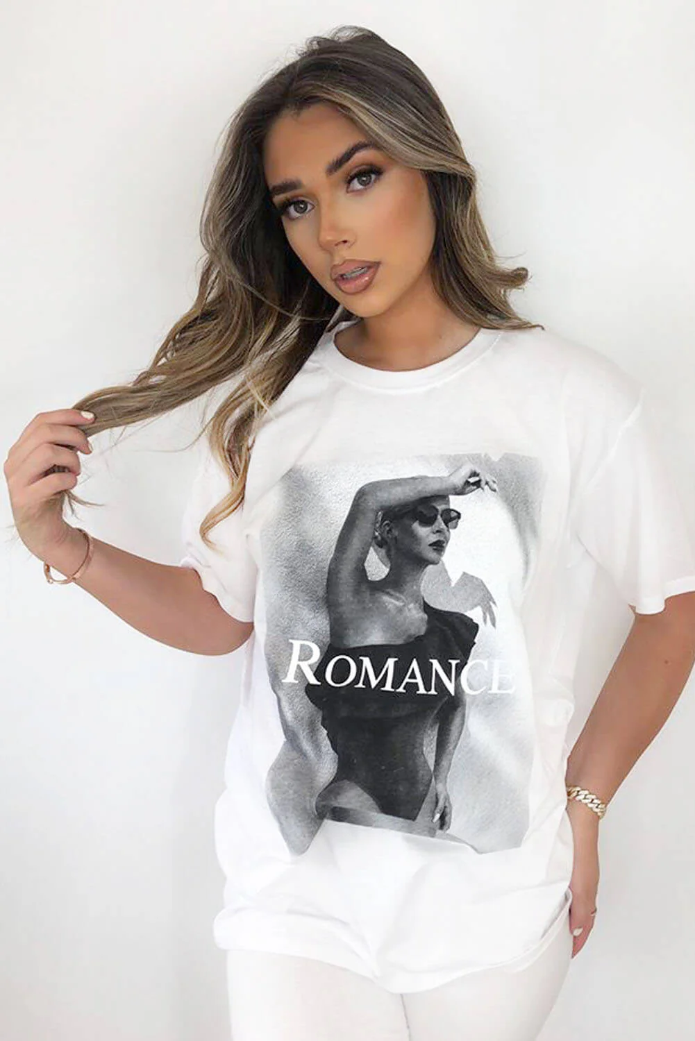 White Romance Oversized T-Shirt - Swimclubus