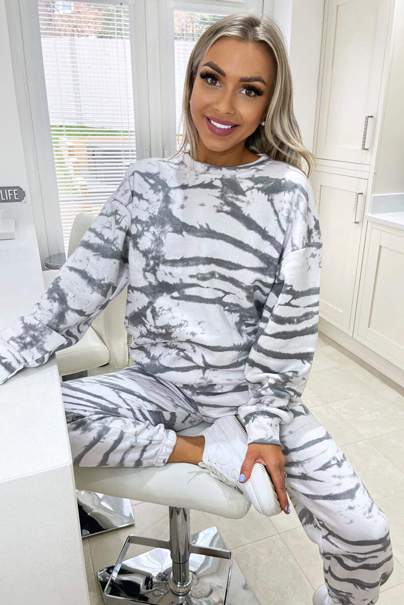 Grey Tie Dye Oversized Sweatshirt - Swimclubus