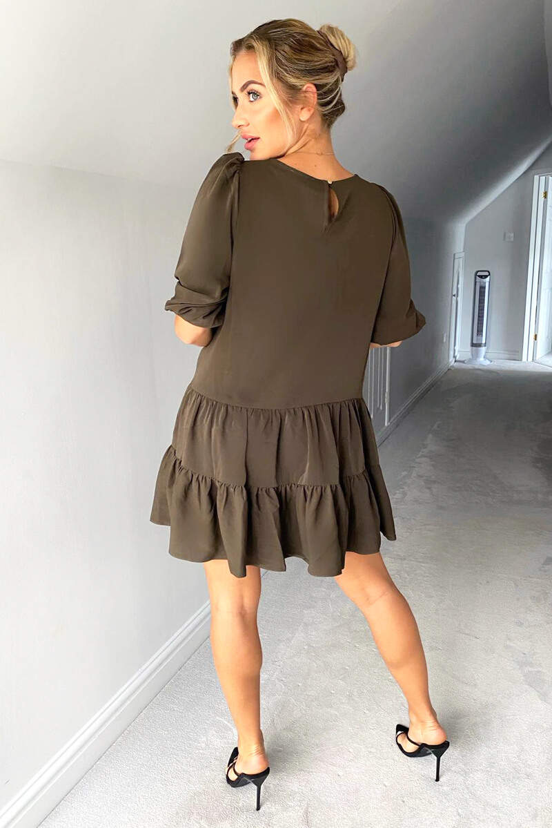 Olive Frill Swing Dress - Swimclubus