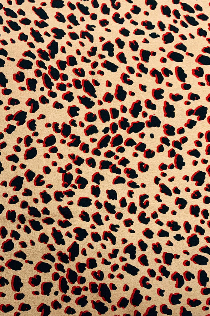 Red Animal Printed Puff Sleeve Skater Dress - Swimclubus