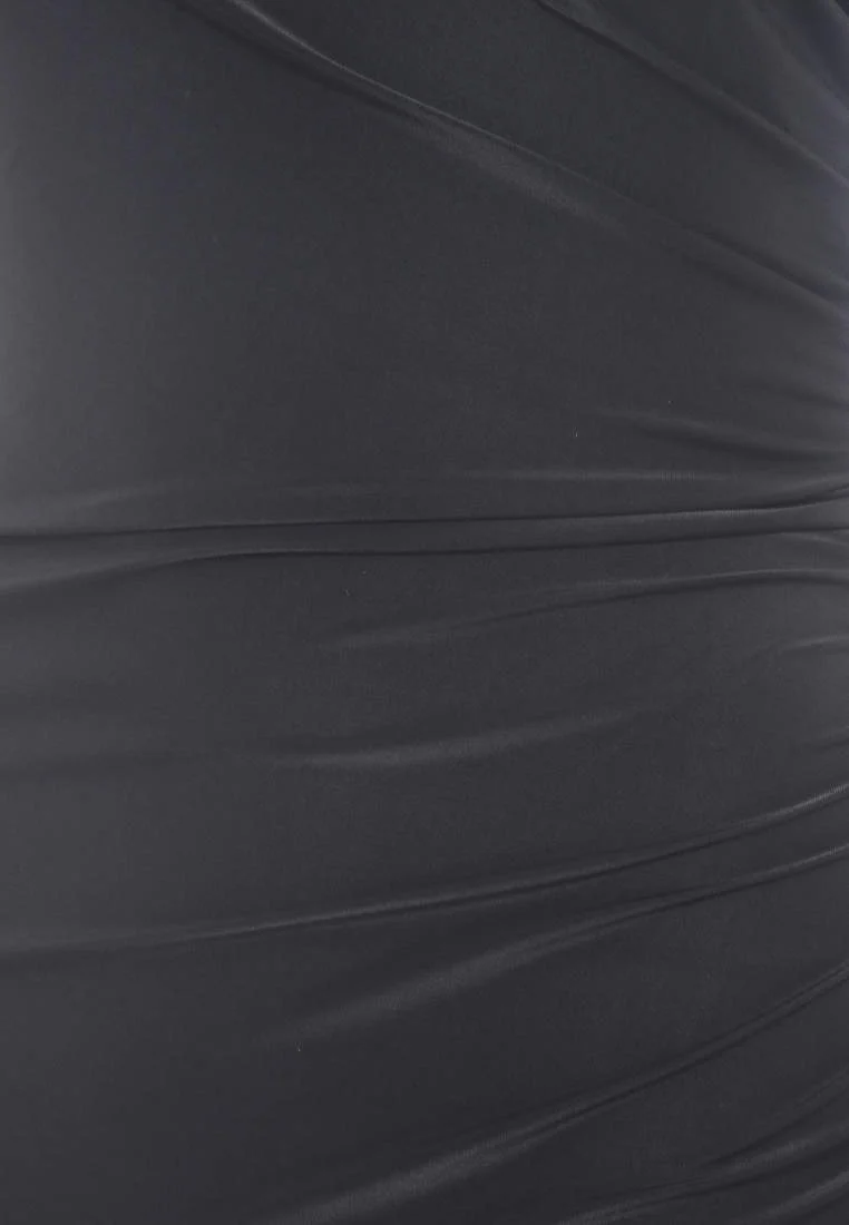 One Shoulder Leg Split  Slinky Maxi Dress - Swimclubus