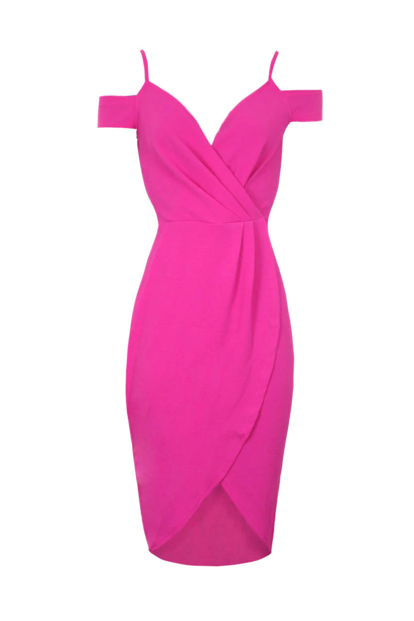 Fuchsia Wrap Around Dress - Swimclubus