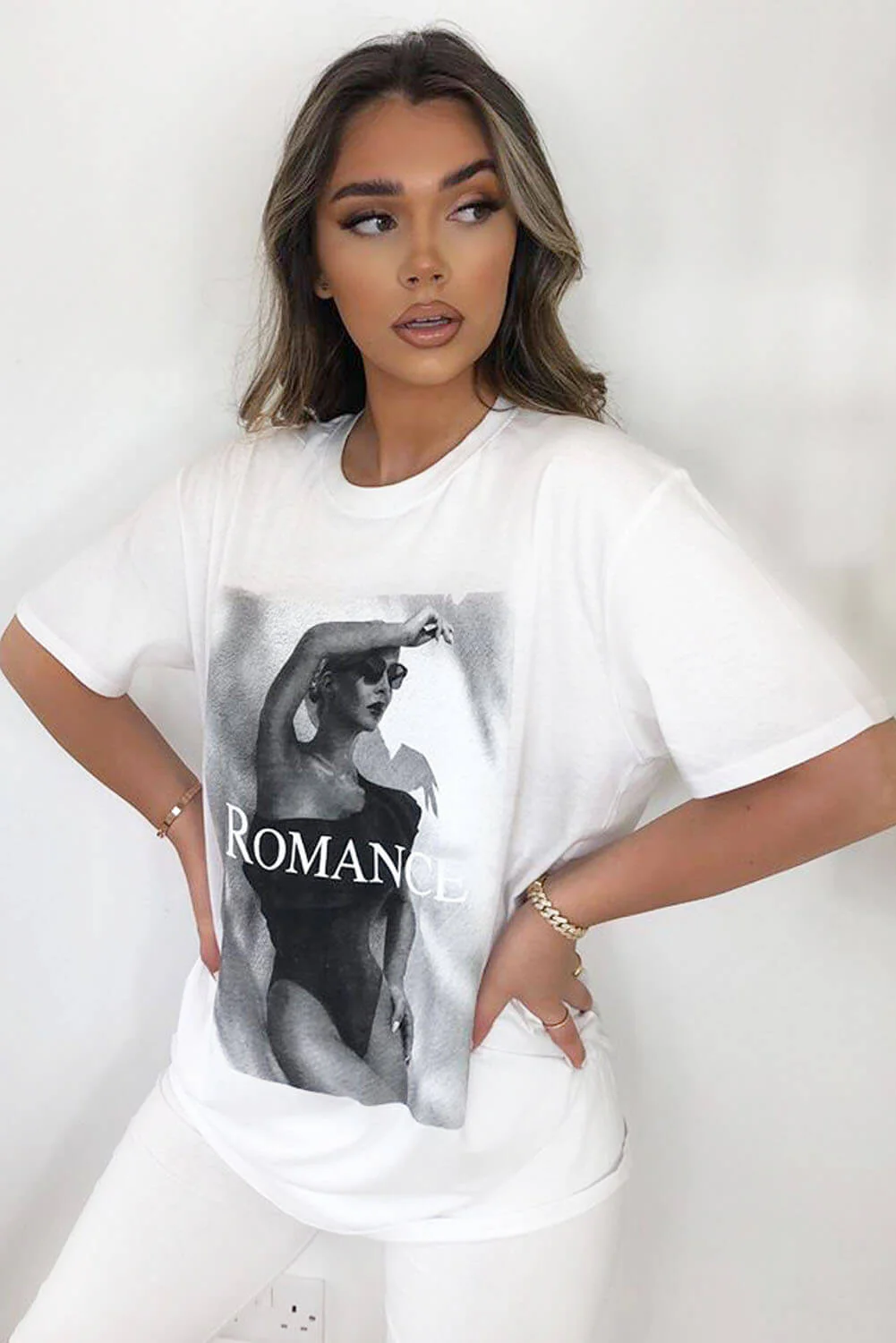 White Romance Oversized T-Shirt - Swimclubus