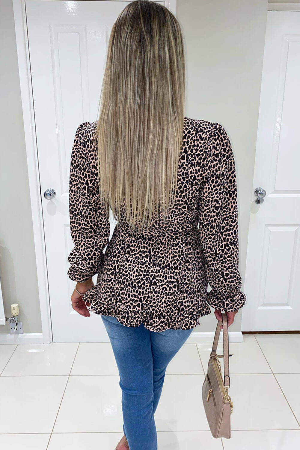 Pink Animal Print Wrap Top - Swimclubus
