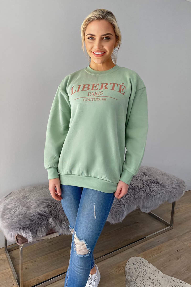 Sage Liberte Printed Sweatshirt - Swimclubus