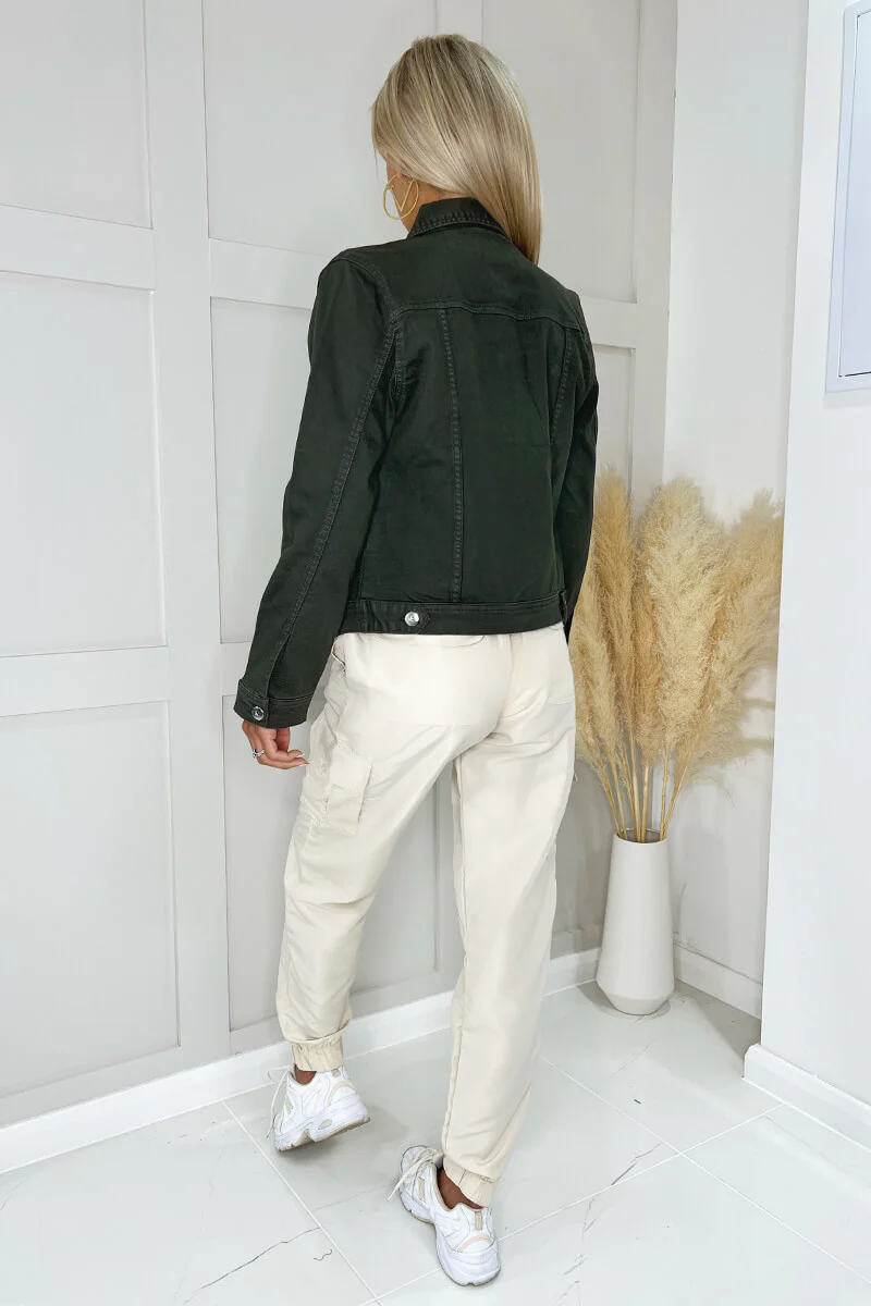 Olive Lightweight Denim Jacket - Swimclubus