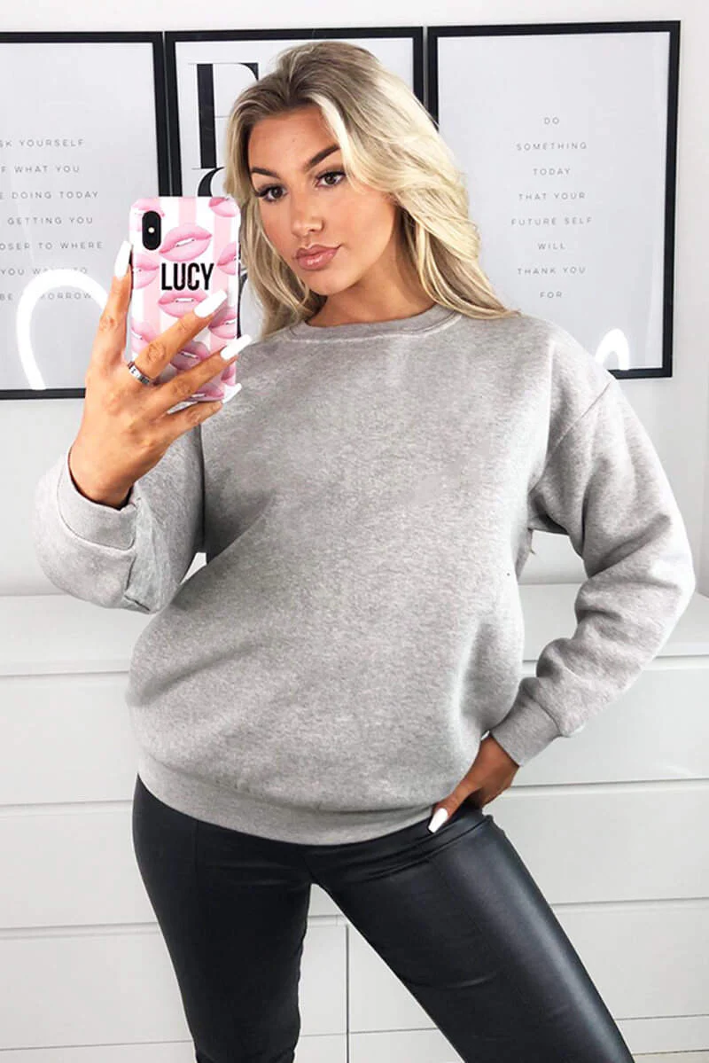 Grey Oversized Sweatshirt - Swimclubus