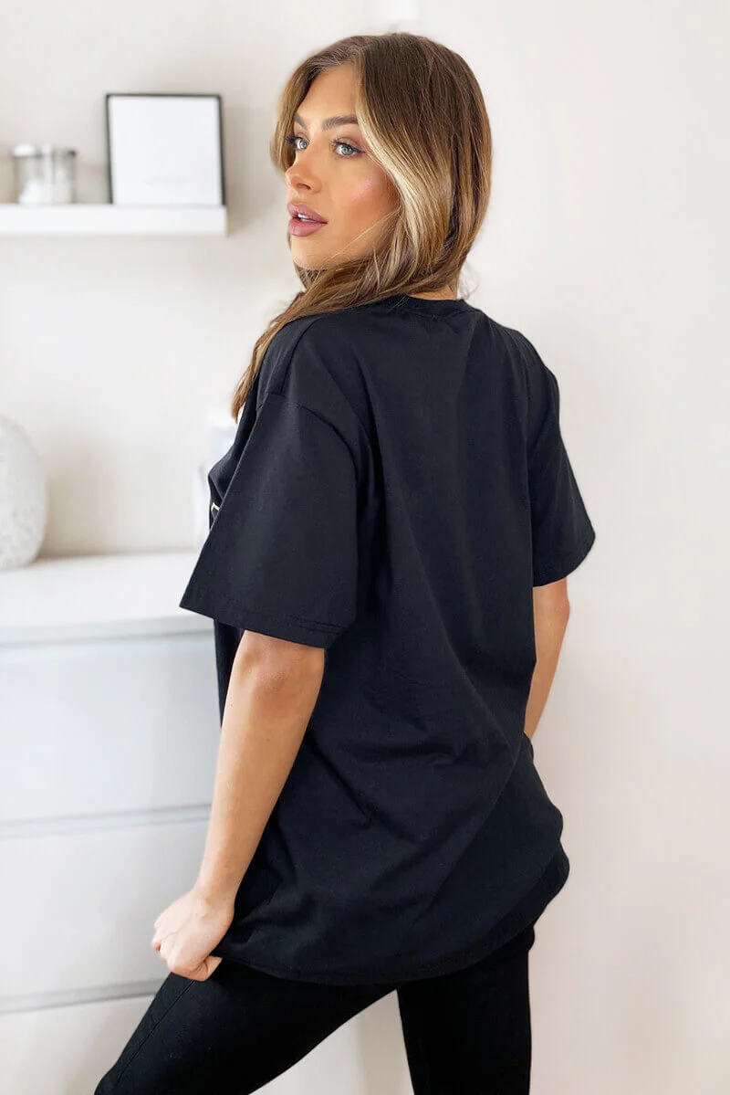 Black LA Oversized Tee - Swimclubus