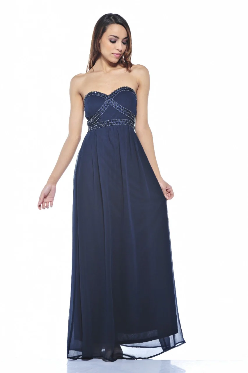 Chiffon Strapless Jewel Maxi - Swimclubus