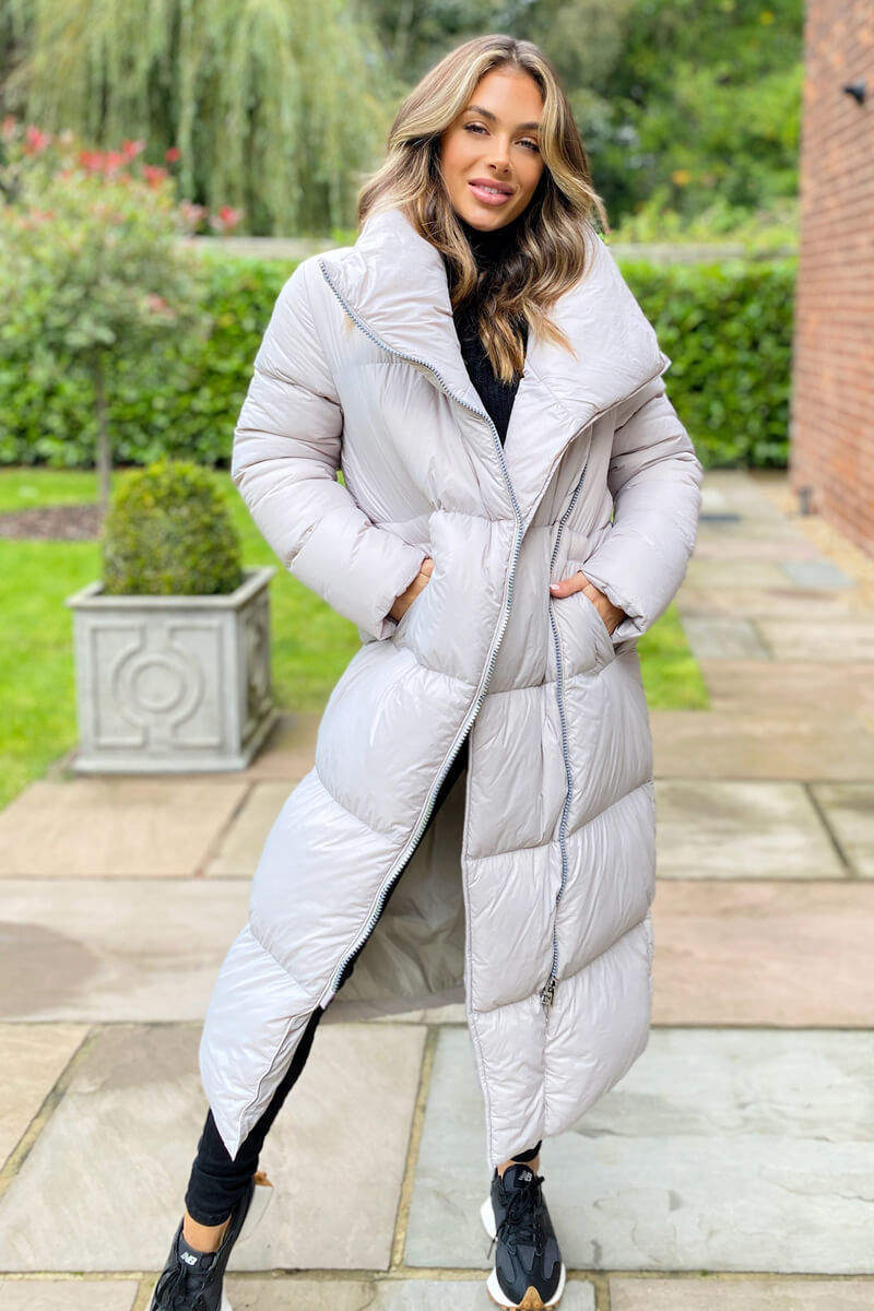 Silver Wrap Puffer Coat - Swimclubus