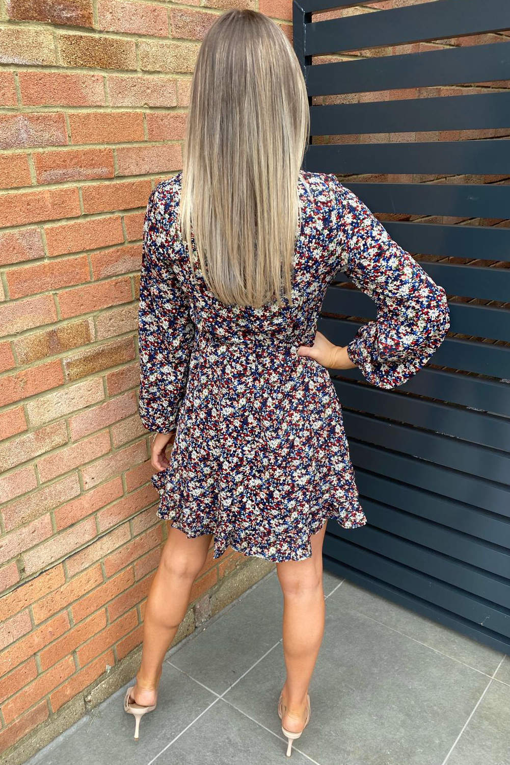 Multi Floral Tie Up Frill Dress - Swimclubus