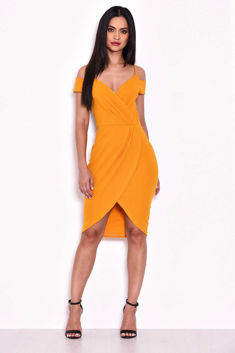 Mustard Wrap Around Dress - Swimclubus