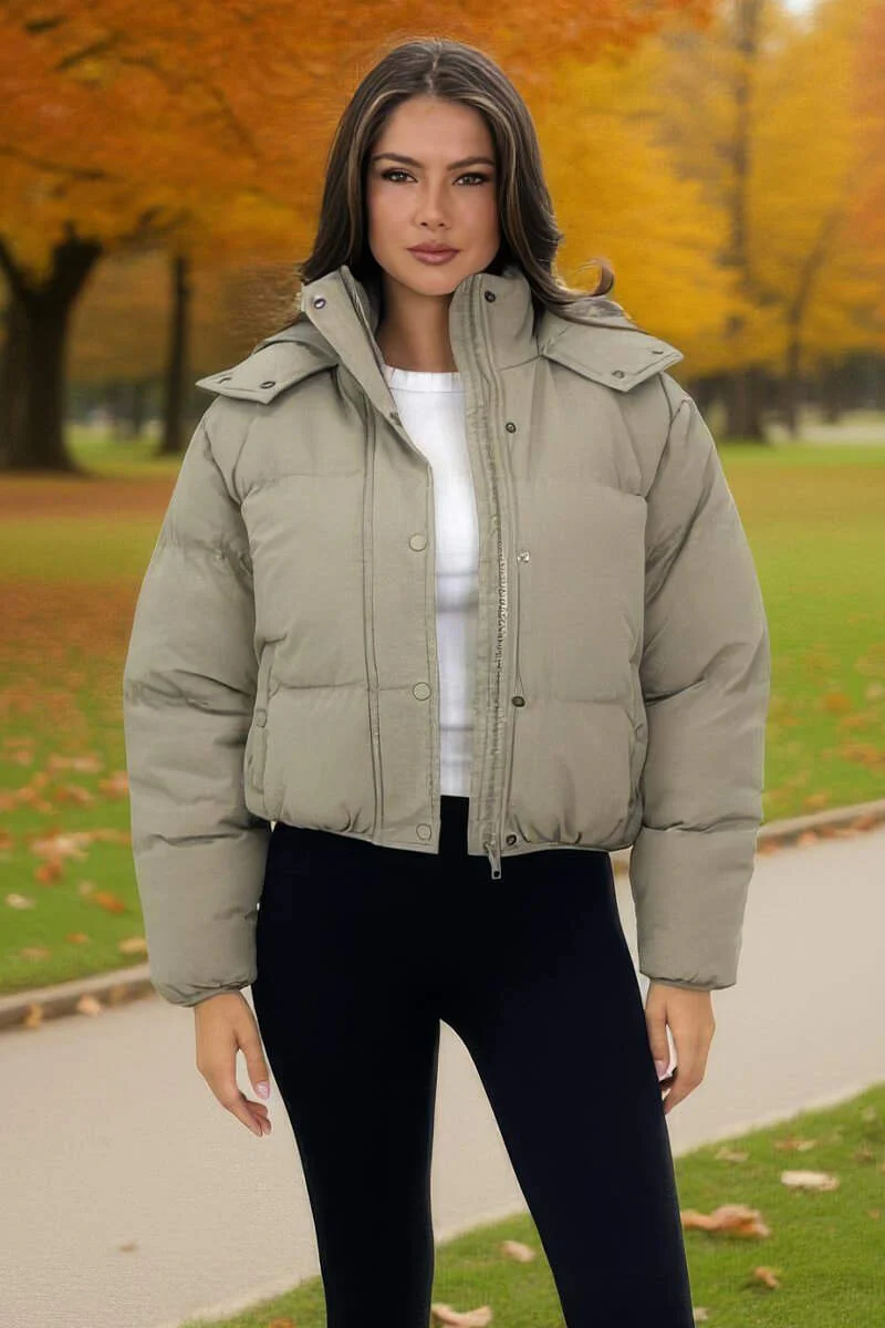 Sage Hooded Short Puffer Coat - Swimclubus