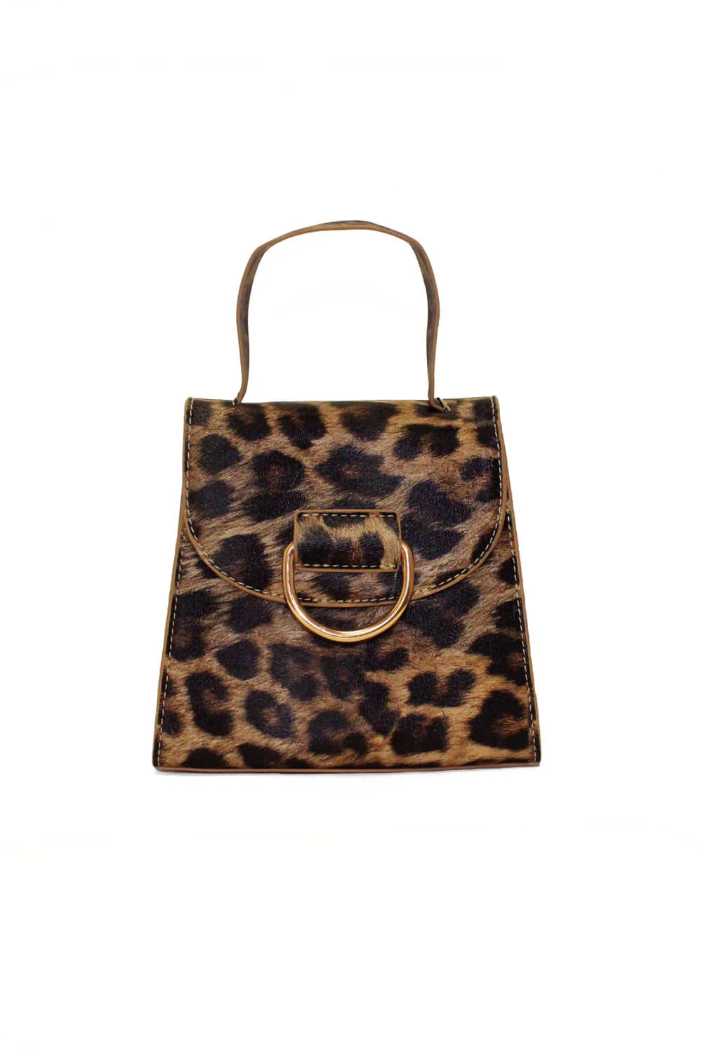 Leopard Mini Patent Bag With Gold Ring - Swimclubus