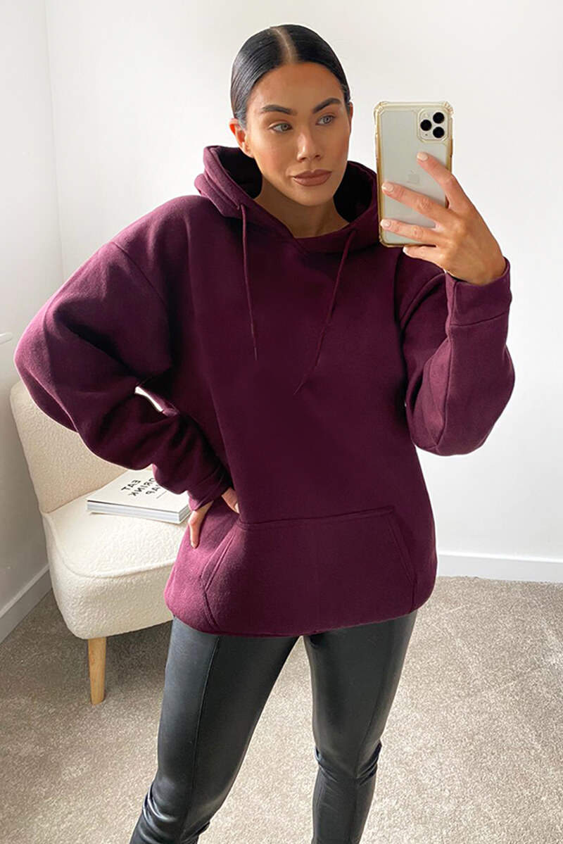 Wine Oversized Hoodie - Swimclubus