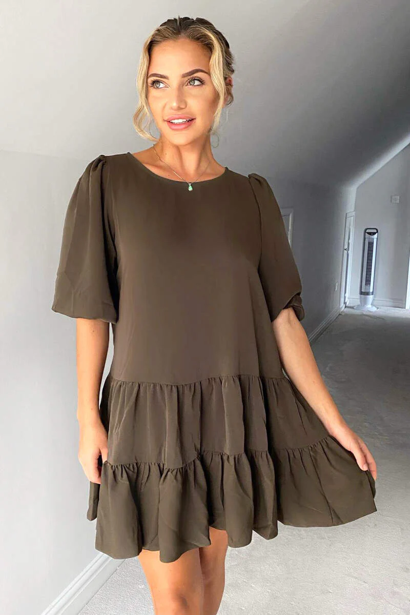 Olive Frill Swing Dress - Swimclubus