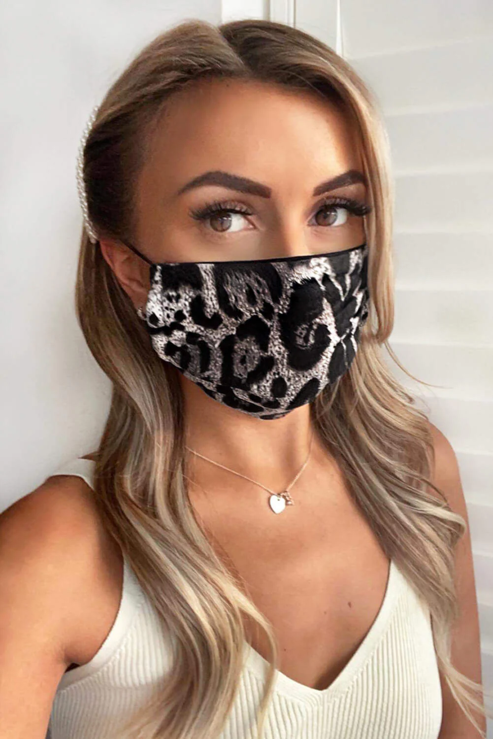 Grey Animal Print Face Covering - Swimclubus