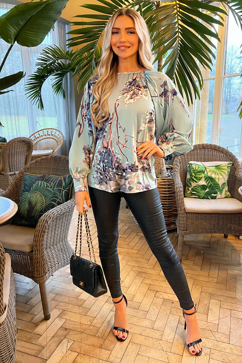 Duck Egg Printed Long Sleeve Top - Swimclubus