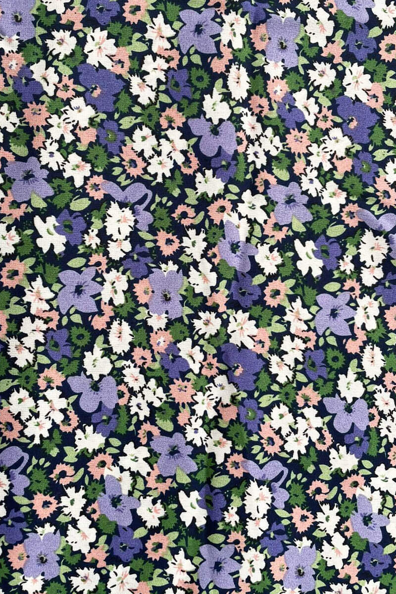 Multi Floral Pleated Sleeve Midi Dress - Swimclubus