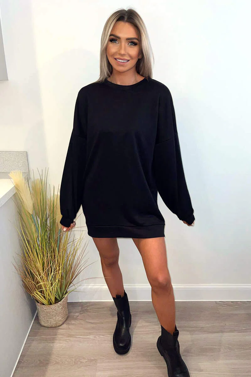 Black Buffalo Slogan Oversized Sweatshirt - Swimclubus