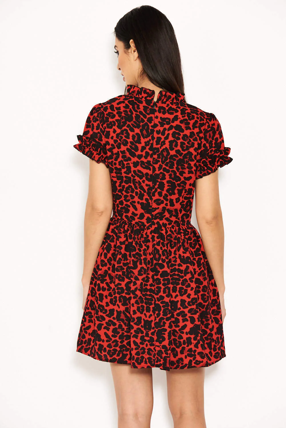 Red Leopard Day Dress - Swimclubus